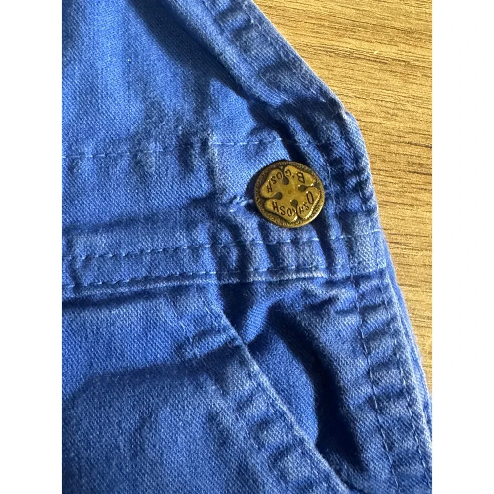 Vintage OshKosh Bgosh Blue Cotton Vestbak Shortalls Made in USA 6-9 Months